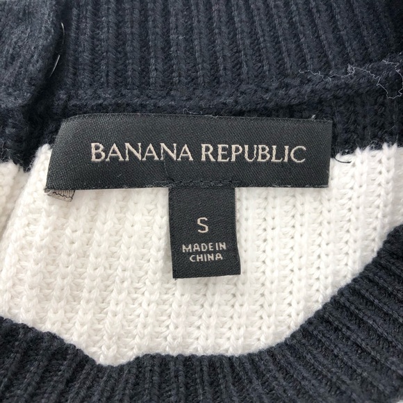 Banana Republic Black & White Knit Blouse, Size S - Picture 6 of 9